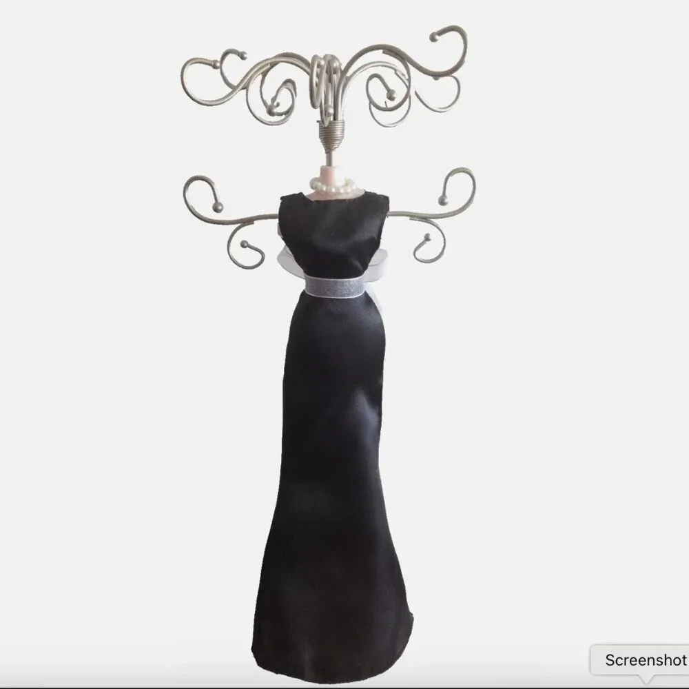 Black Dress Doll Jewelry Stand Tree Organizer Display 15